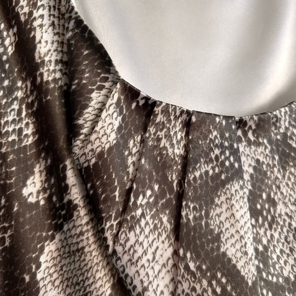 Tahari Cotton & Satin Brown A line Dress - Picture 5 of 7